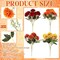12 Pcs Artificial Fall Flowers, Faux Silk Chrysanthemum Mums Bouquet in Burnt Orange, Red and Yellow for Vase Arrangements, Autumn Wedding, Thanksgiving, Home and Table Centerpiece Decor